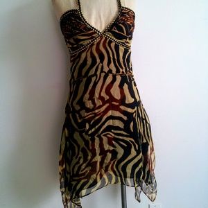 Female Sybil & Marylin  Animal print Dress M silk